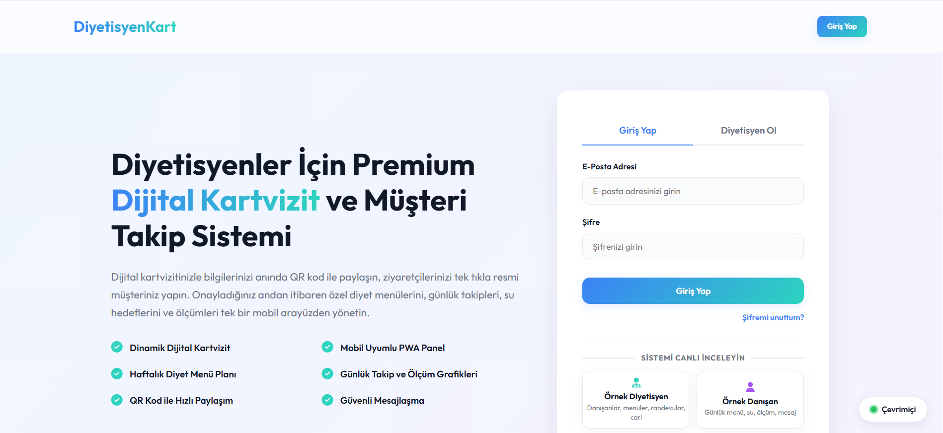 Diyetisyen Dijital Kartvizit